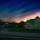 master planned community, close up of a house at sunset