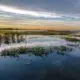 sunset over moses lake, washington