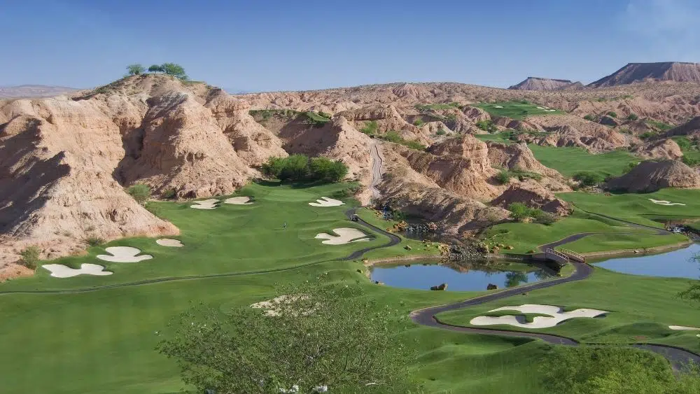 overview of golf course located in mesquite, nevada