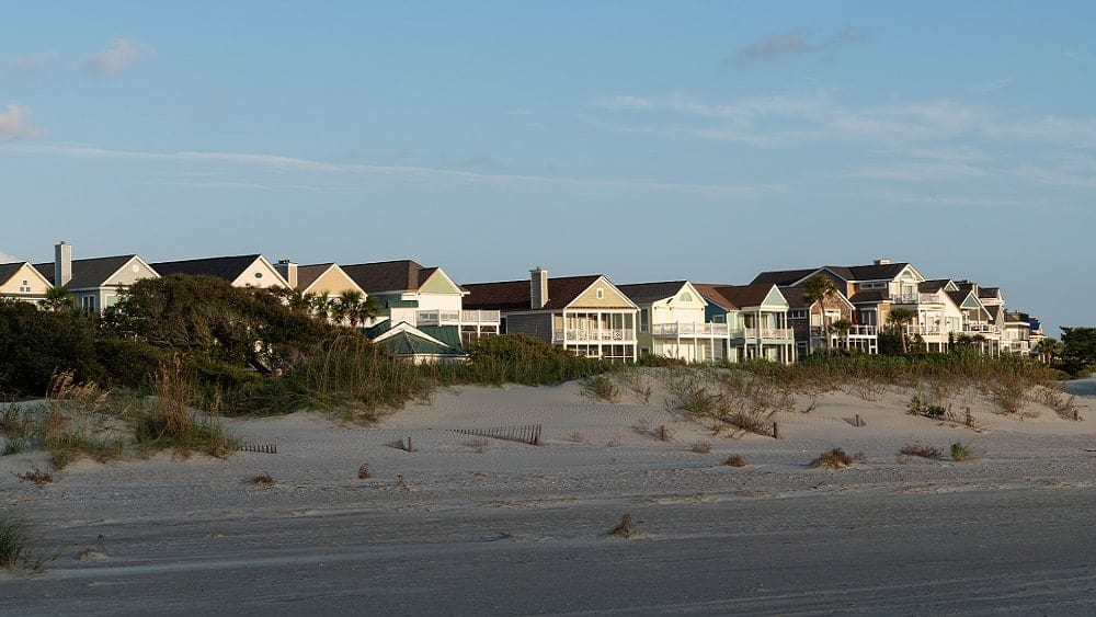 Beachfront houses in Isle of Palms, SC.