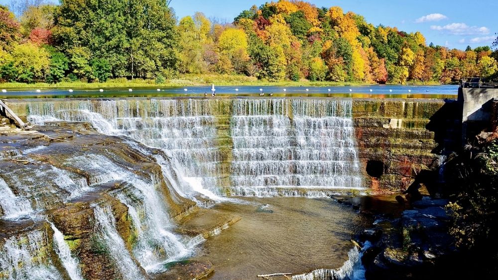 Triphammer Falls in Ithaca, New York.