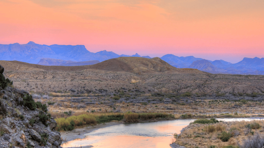 Sunset view of Big Bend National Park, Texas.