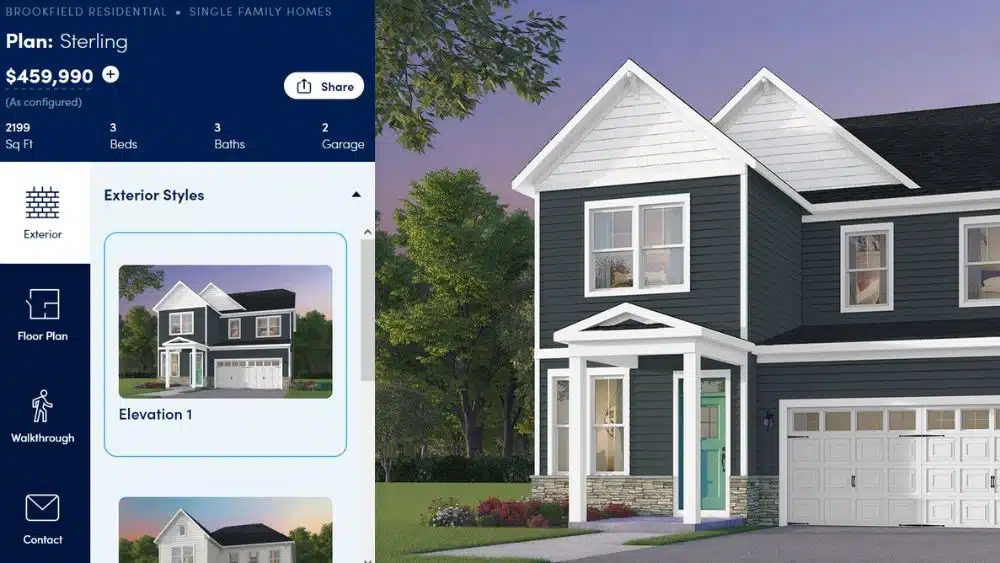 Brookfield Residential MyVison virtual home design tool